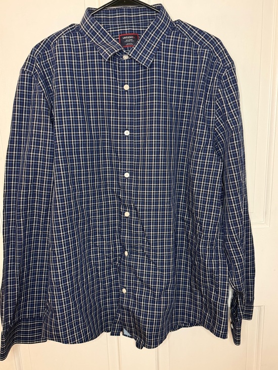 UNTUCKit Other - UNTUCKit Armstrong-WF Blue Plaid 100% Cotton Long Sleeve Slim Fit Shirt XXL